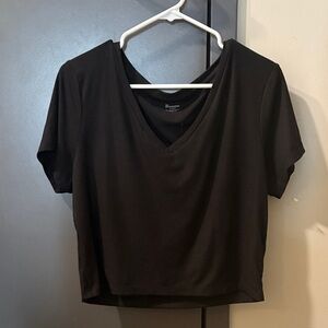 Wild Fable Black Short Sleeve V-Neck Top